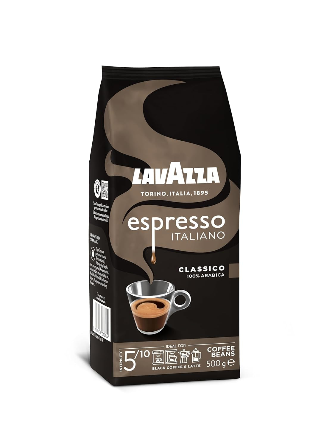 Lavazza Espresso Italiano kaffebönor, 100% Arabica Espresso, balanserad och aromatisk, 500g förpackning
