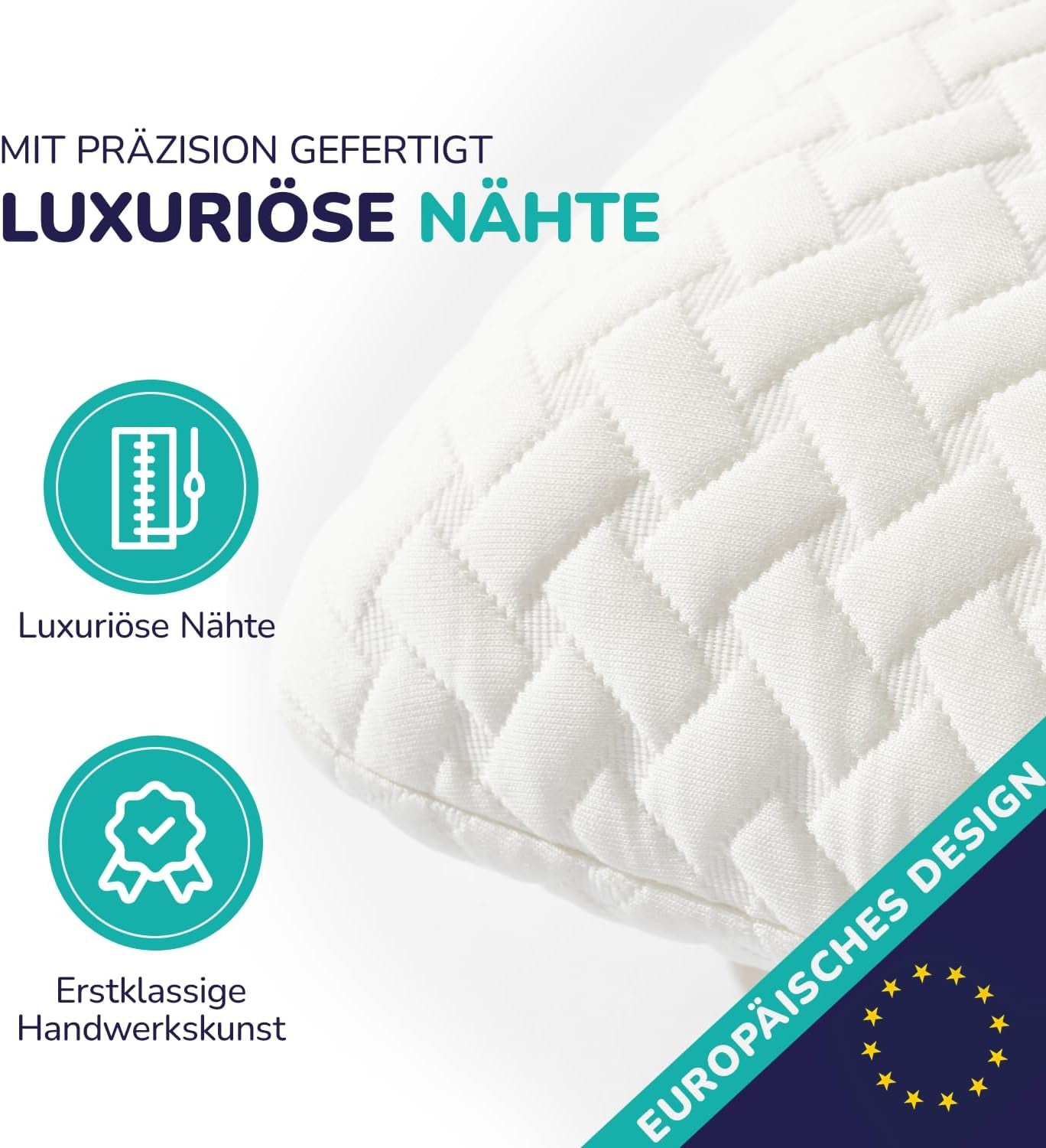 ZenPur Ortopedisk nackkudde 40x60-13cm, Memory Foam Huvudkudde - Ergonomisk sömnkudde för nacke och axlar, Oeko-TEX-certifierad