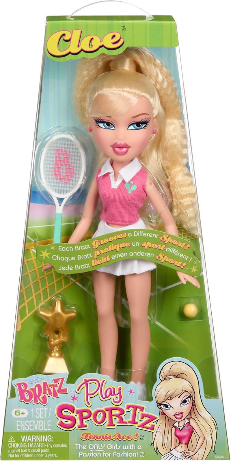 Bratz Play Sportz Cloe (Tennis) – modedocka med tillbehör