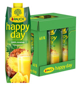 Rauch Happy Day Ananas | Explosion av tropiska smaker | Tillverkad av 100 % koncentrerad ananasjuice | 6 x 1 liter, Tetra Prisma Alkoholfria drycker Naty Shop