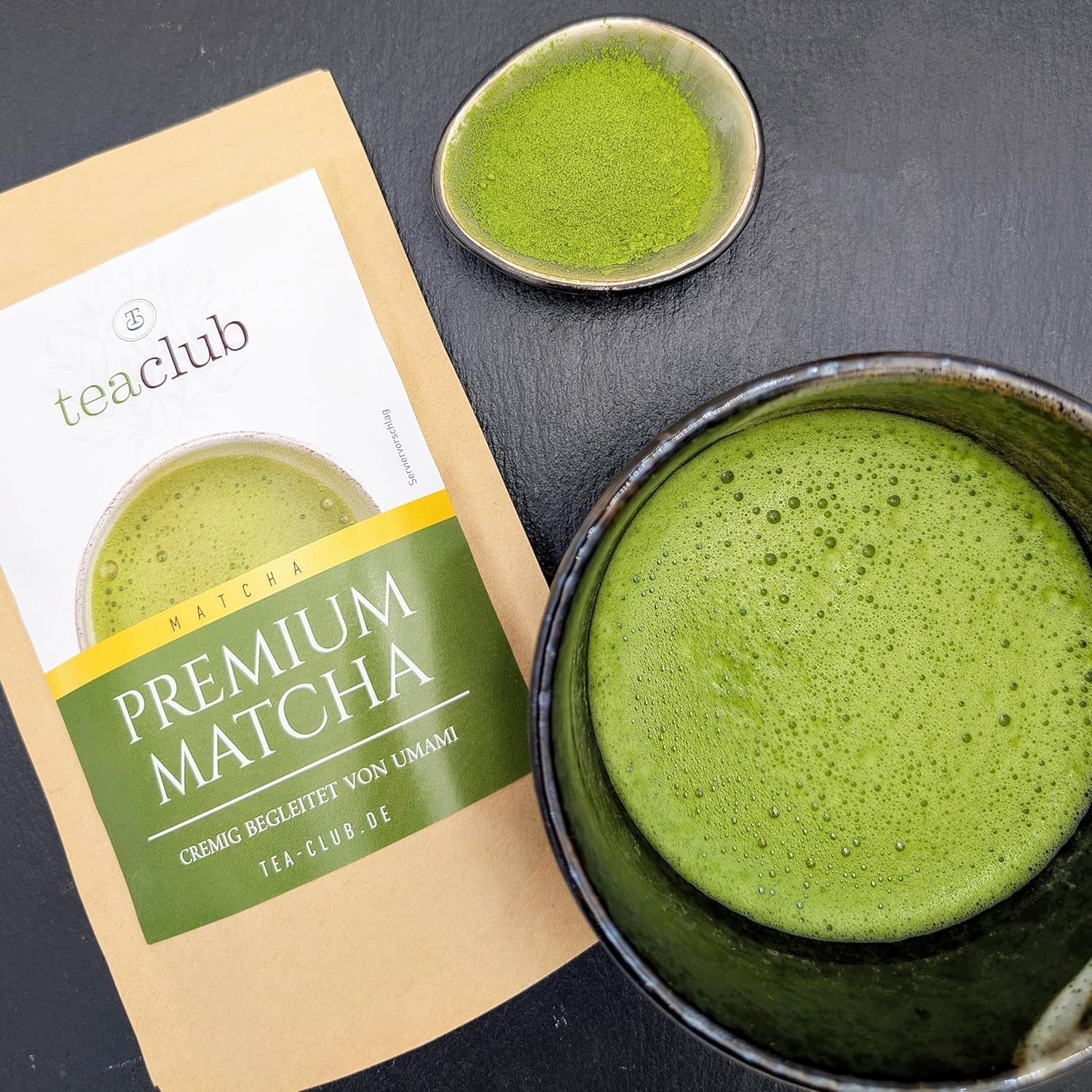 Premium Matcha Tea Japan 100 g - Laboratorietestat - Ceremoniellt Matcha-pulver för att göra Umami Matcha, 100 % naturligt grönt te-pulver, perfekt för Matcha Latte, Teaclub