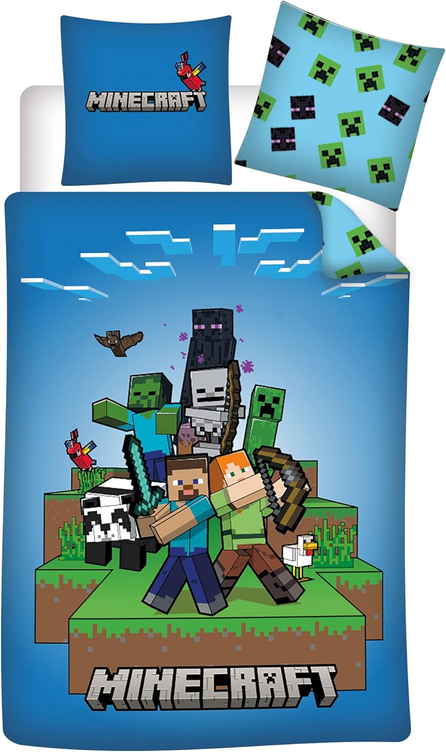 Minecraft Ready to Survive, barnbäddset, mikrofiber Sängkläder - barn Naty Shop