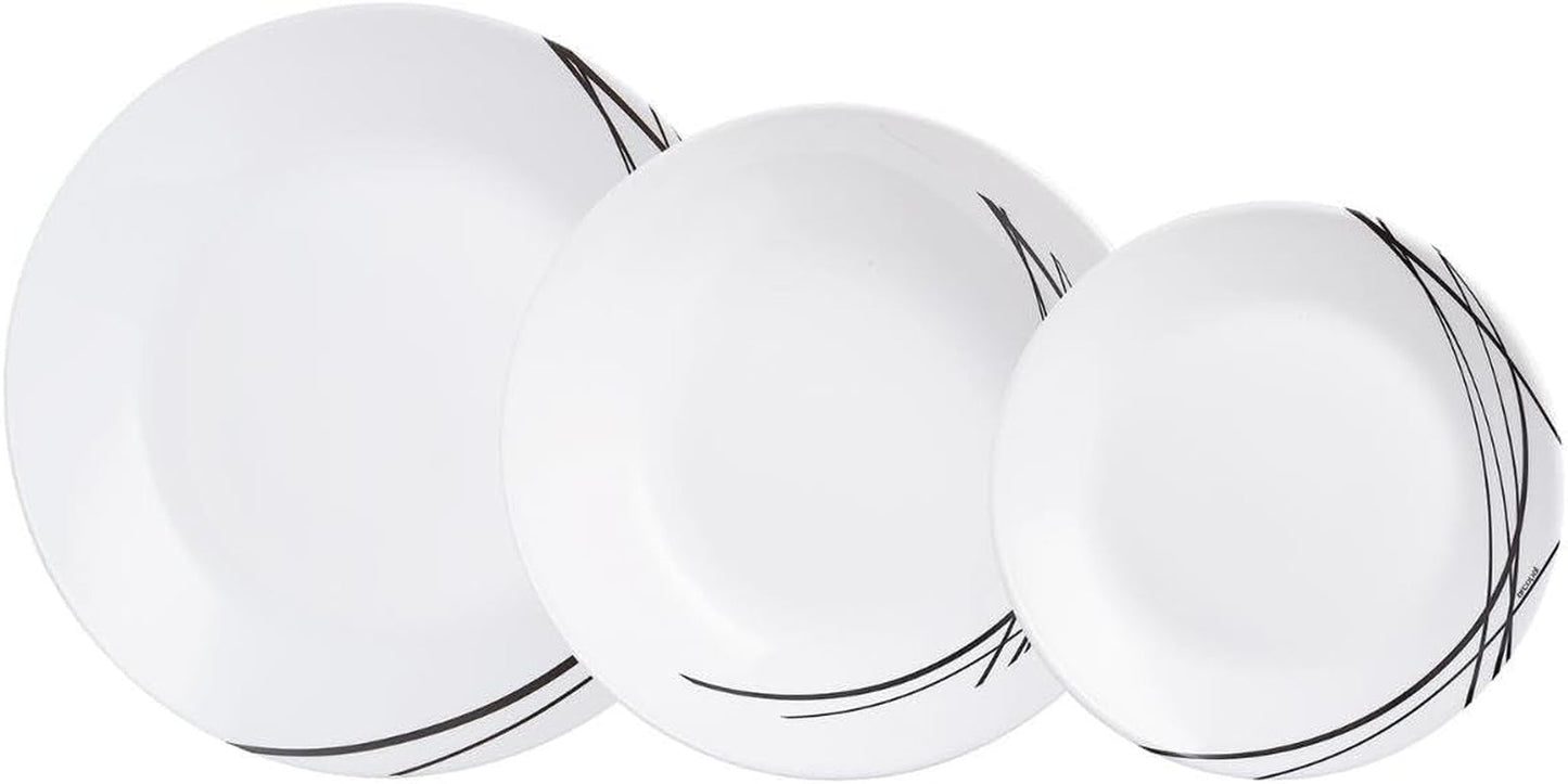 Extra starkt servisset i opalglas för 6, BPA-fritt, 18 delar