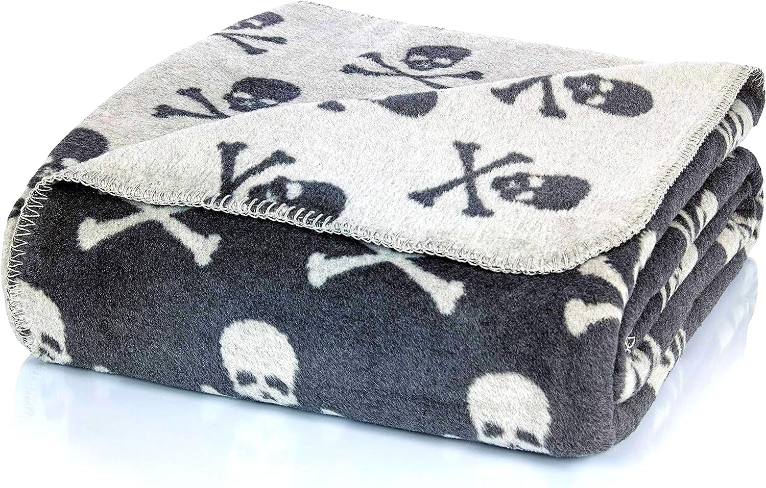 Glat mysig filt Grey Skulls XL 150X200 Cm, mjuk och varm ullfilt Extra Fluffy som sofffilt sofffilt, bekväm filt för vardagsrummet, plysch för soffan Throw Beds and Blankets Glat Default title