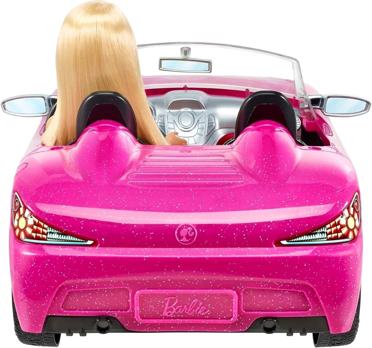 Barbie docka och rosa glitter cabriolet, realistisk däcklogotyp, 3 år gammal leksak, DJR55 Naty Shop Dolls