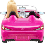 Barbie docka och rosa glitter cabriolet, realistisk däcklogotyp, 3 år gammal leksak, DJR55 Naty Shop Dolls
