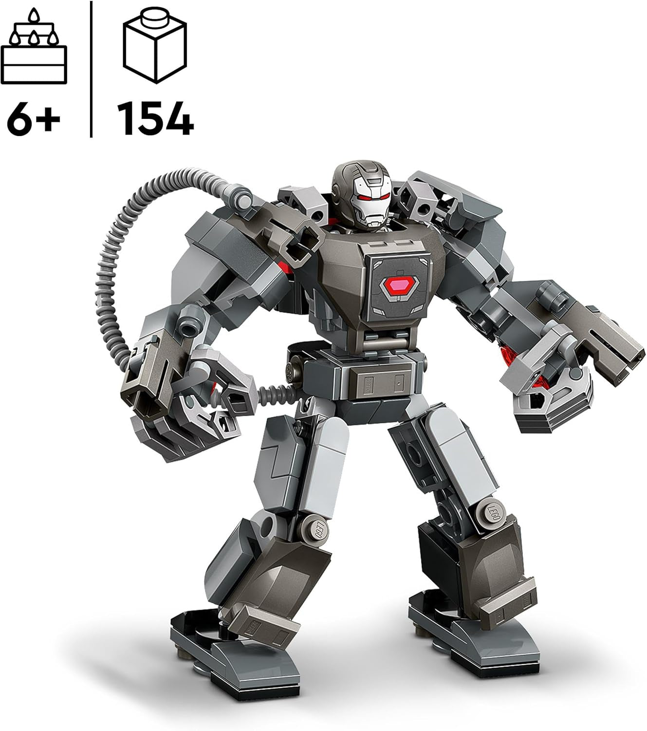 LEGO Marvel War Machine Mech 3-Shooter Super Hero byggbar leksak för barn MCU Legendarisk actionfigur present för 6 år gamla pojkar och flickor 76277 Byggset Beuche den LEGO-Store