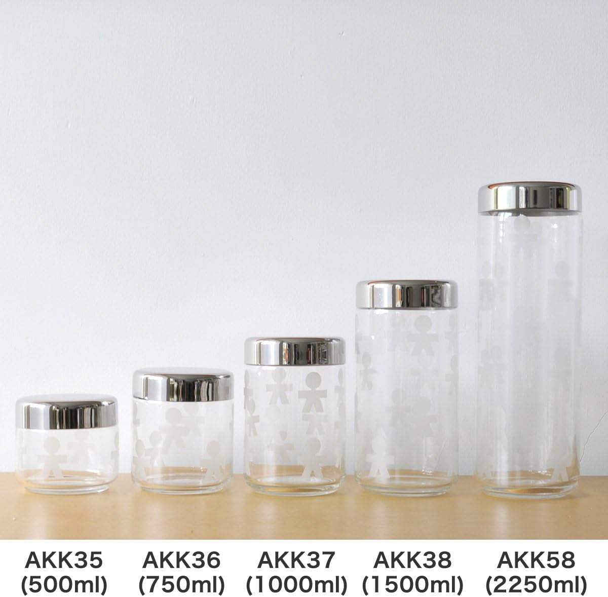 Alessi AKK37 GIROTONDO Köksburk i glas med tryck och förseglat lock i rostfritt stål, L 21,6 cm, H 10,5 cm Matförvaringslådor Naty Shop