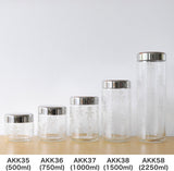 Alessi AKK37 GIROTONDO Köksburk i glas med tryck och förseglat lock i rostfritt stål, L 21,6 cm, H 10,5 cm Matförvaringslådor Naty Shop