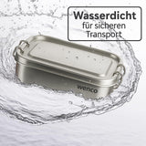 Wenco Lunchbox i rostfritt stål 2 fack Stor kapacitet 850ml Lunchbox Vattentät Diskmaskin Säker inklusive ersättningssilikonring 18,5 x 14 x 5,5 cm Silver (2-pack) Matförvaringslådor Naty Shop