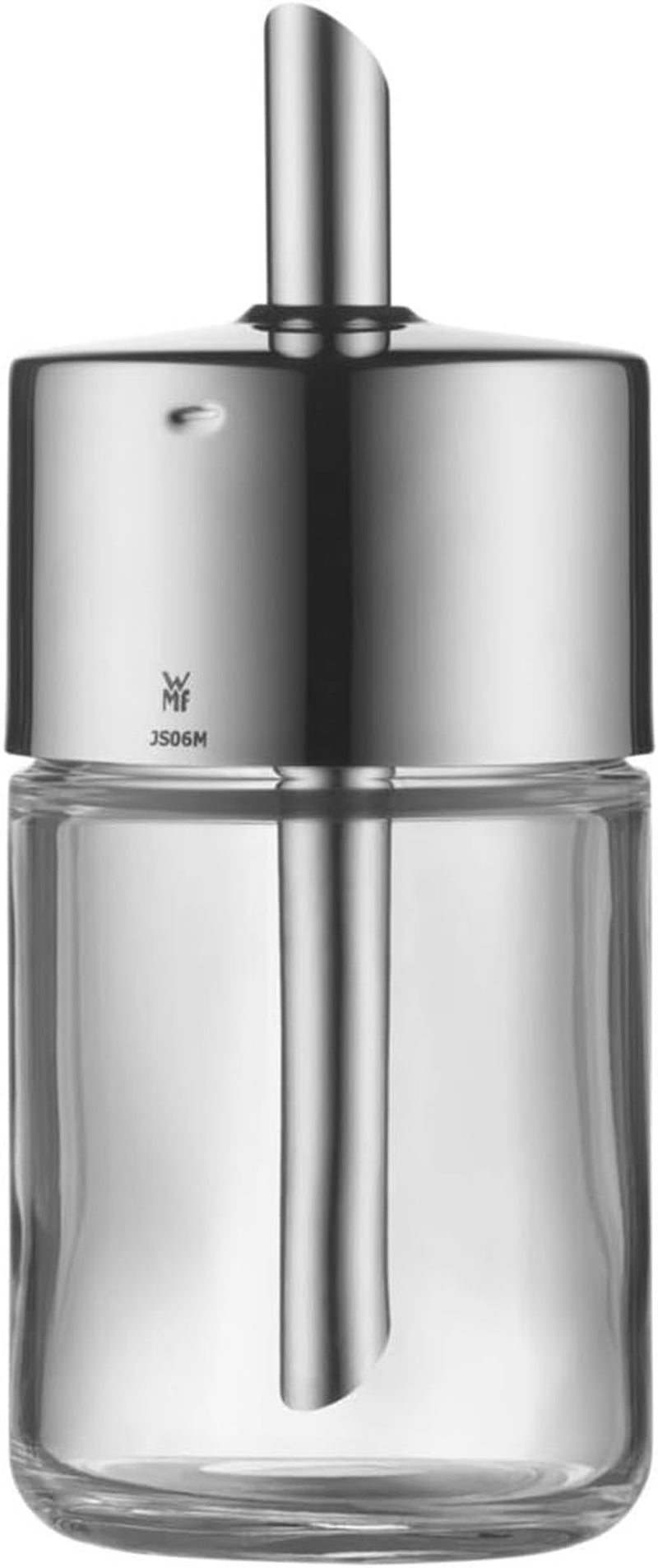 WMF Barista Sugar Shaker 240 g, glas, sockerdispenser, Cromargan polerat rostfritt stål, idealisk för vitt/brunt socker, kakao eller som kryddshaker