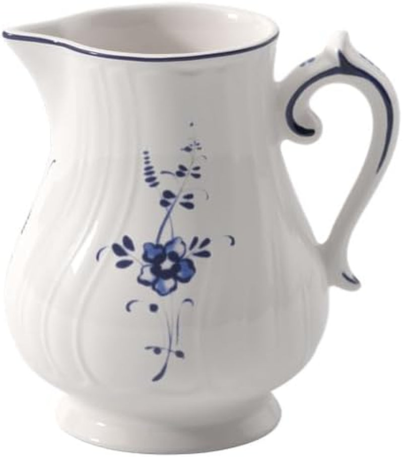 Villeroy & Boch Vieux Luxembourg Mjölkmugg, 300 ml, Premium Porslin, Vit/Blå, 1023410760, Flerfärgad