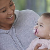NUK Space Babynapp 6-18 månader, extra stora öppningar för känslig hud, BPA-fritt silikon, zebramönster, 2-pack