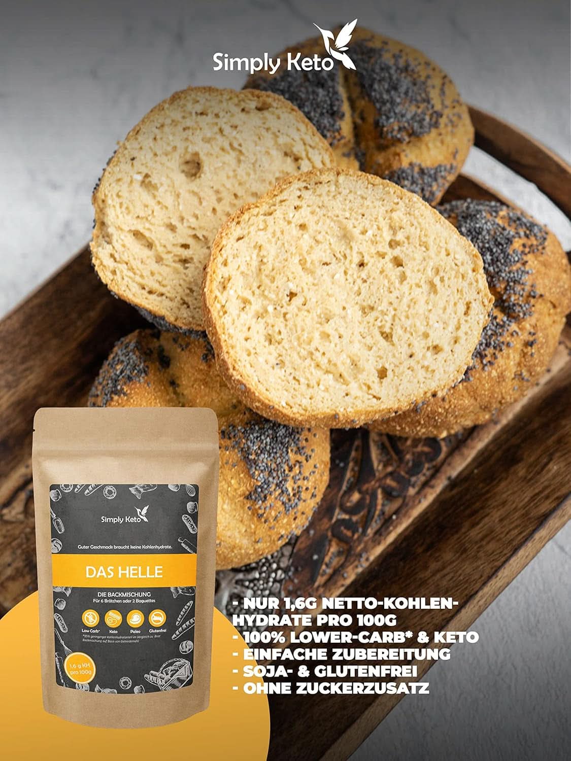 Simply Keto The Light Lower Carb* Bröd, Mix för glutenfritt bröd, 260 gram Kitchen Naty Shop