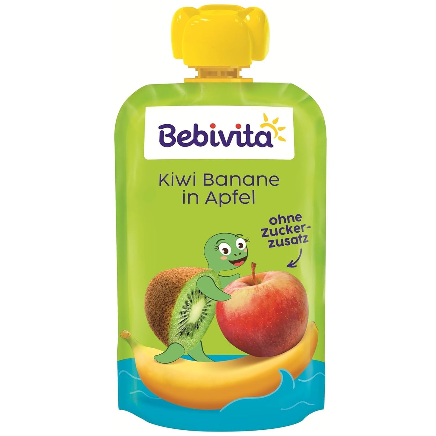 Kiwi Bananer i Apple Quetschie (6 x 120g), ohne Zuckerzusatz, glutenfrei, ideal für unterwegs und selbständiges Snacken