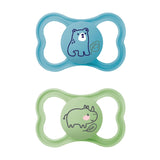 MAM Air Silikonnappar 2-pack Extra lätt och luftig design Tandvänlig bebisnapp Tillverkad av MAM SkinSoft Special Silikon med Napplåda 6-16 Månader Bear/Rhino