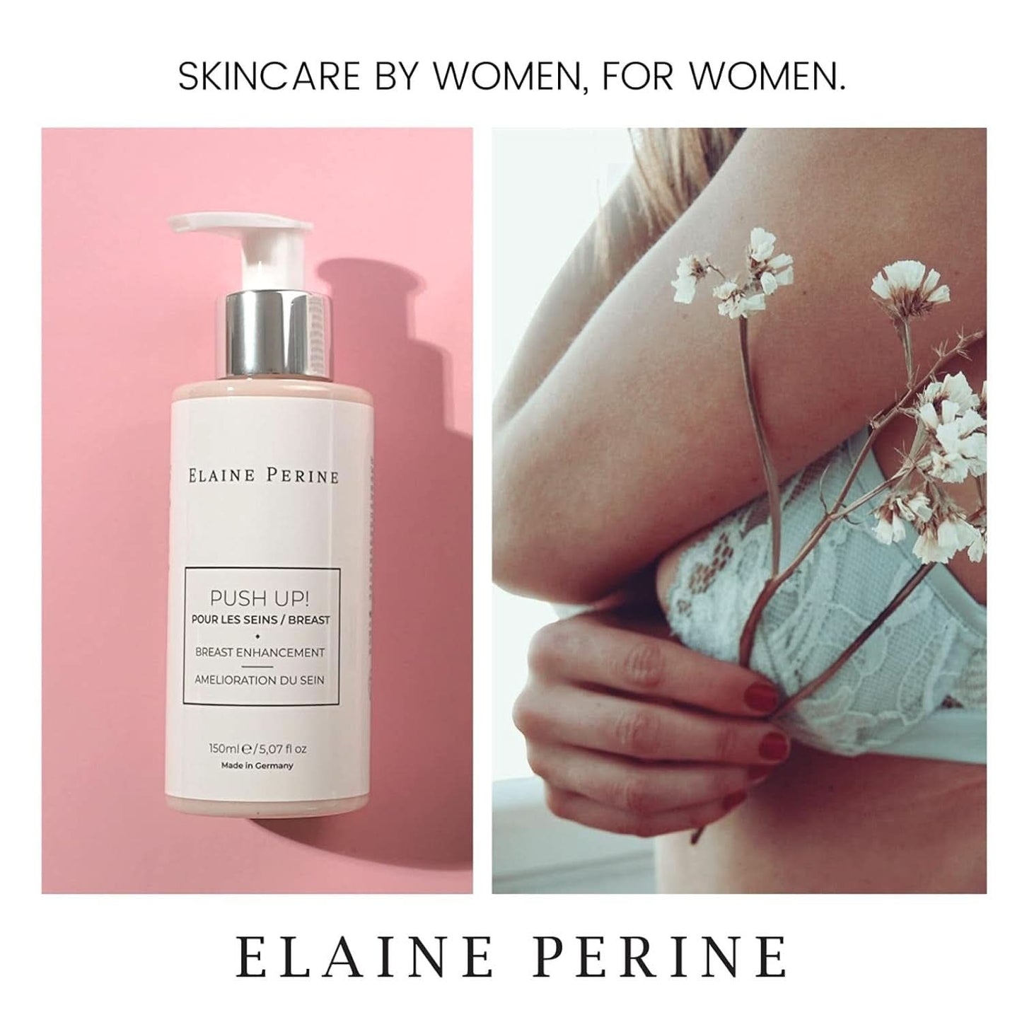 Bröstförstoring och bröstlyftkräm, naturliga ingredienser - PUSH UP! av Elaine Perine™ Cosmetics and Beauty Naty Shop
