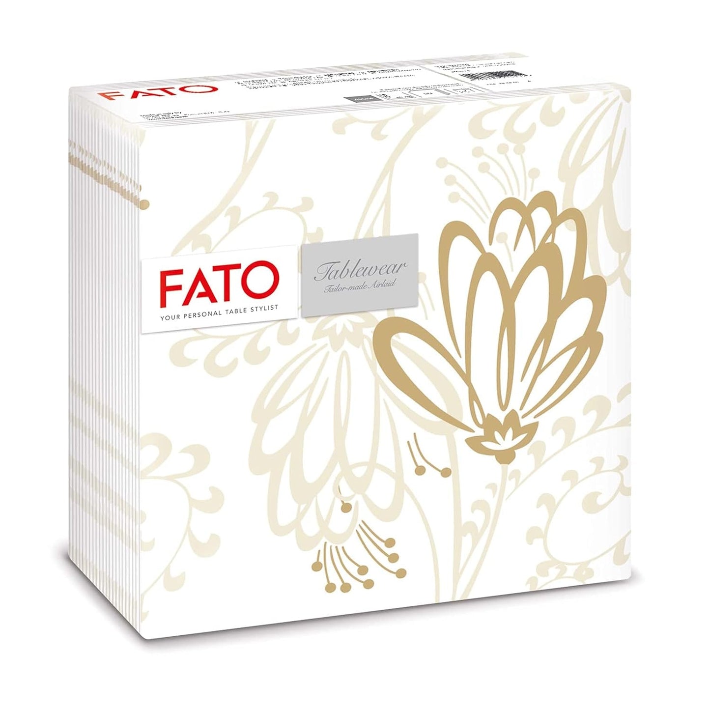 Fato - Torra pappersservetter, airlaid, textileffekt, paket med 50 servetter, 40X40 vikta i 4-format, Tropicana Decor