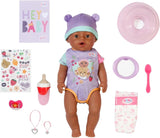 BABY Born Eva - babydocka 43 cm - 10 funktioner inklusive tillbehör och madrass - Fungerar helt utan batterier - Lämplig för barn från 3 år och uppåt