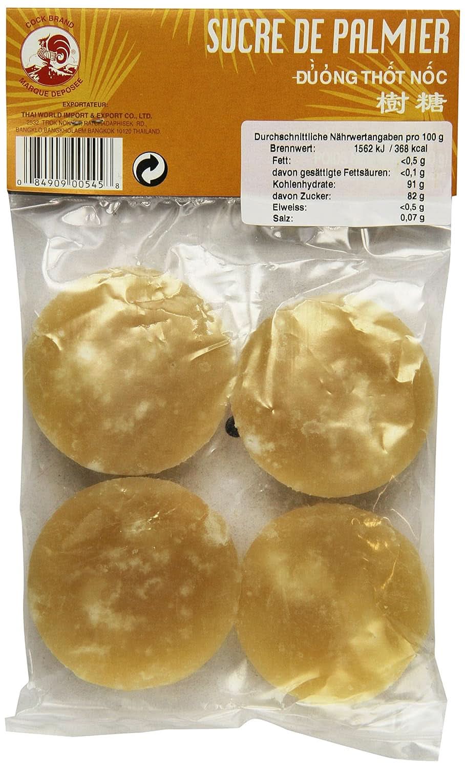 Palmzucker, Scheiben (1 X 200 G) Sötningsmedel Naty Shop