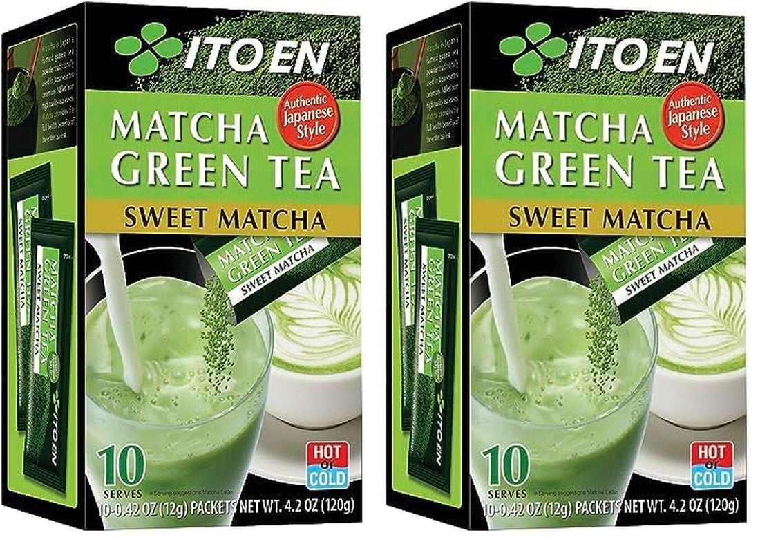 ITO SV Instant Matcha Powder – Sötat Matcha-tepulver i 12g påsar (10 stycken per förpackning) – 1 x 120g (2-pack)
