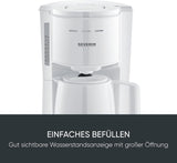 Severin espressomaskin med filter och 2 termokannor, espressomaskin med lock, droppfri upphällning, lång temperaturhållning, automatisk avstängning, 1000 W, ca. 1 liter, vit, KA 9309