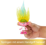 Mattel DREAMWORKS TROLLS United We Stand - Håriga överraskningar Viva Doll med ljusgult plyschhår och 3 överraskningstillbehör, för barn från 3 år och uppåt, HNF11