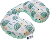 Medi Partners Baby Nackkudde Nackstöd 100% Bomull / Minky Baby Nackkudde för bilvagn Resor Sömn Nackkudde Snooze Roll (REH med Grå Minky) Cervikala ortopediska kuddar Naty Shop Mint Igelkottar med Minky Mint