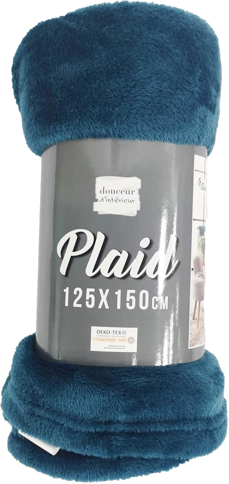 Douceur D'Intérieur FLANOU Pläd, Polyester, Blå, 125 X 150 Cm Täcken och täcken Naty Shop