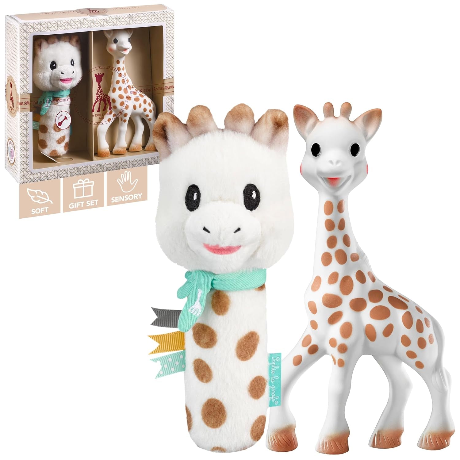 Sophie the giraffe födelsedagspresentset Sophiesticated rattling pouet 00012 Baby Toys Naty Shop Single Present Set Sweety