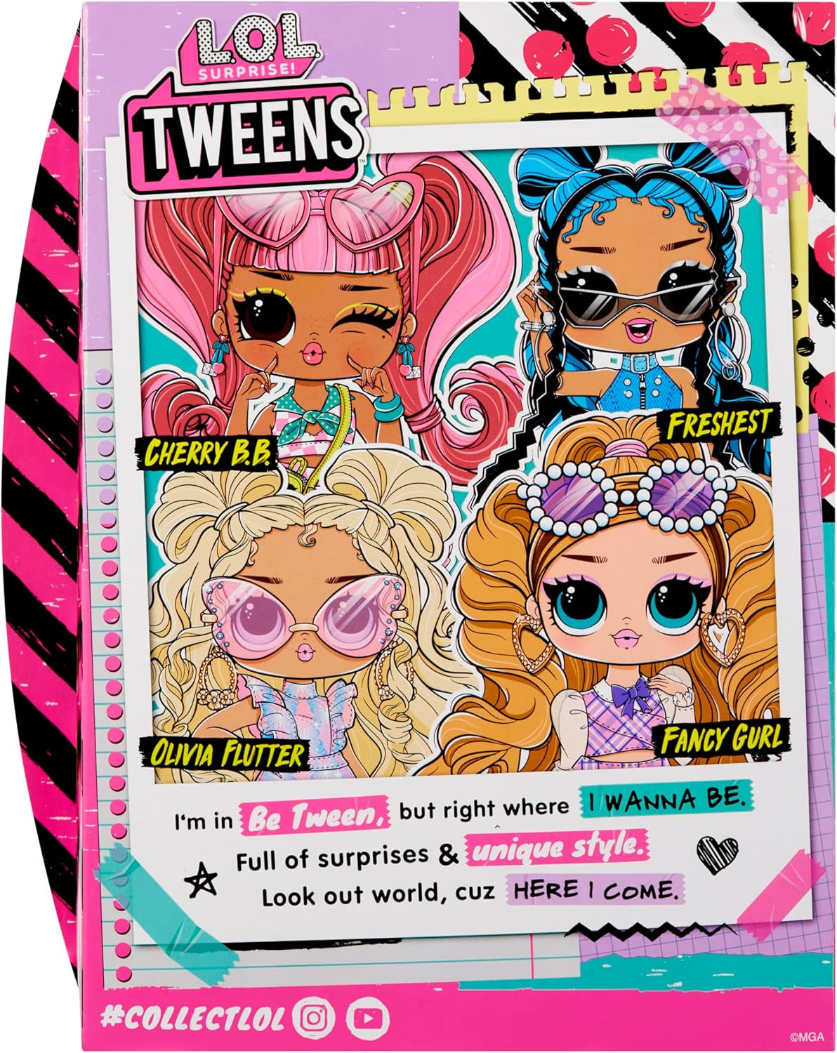 LOL Överraskning! Tweens Core Doll - Fancy Girl - Innehåller 1 modedocka med outfit och tillbehör, 4 samlarföremål, Rose