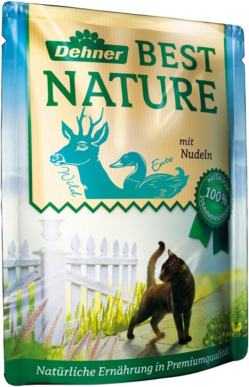 Dehner Best Nature Katzenfutter Multipack, Nassfutter, für ausgewachsene Katzen, je 2 x Kalb / Wild / Huhn / Kaninchen, 8 x 85 g påse (680 g)