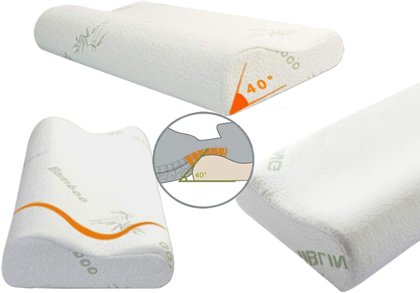 Memory Foam kudde, nackstödskudde, ergonomisk nackkudde för olika sovställningar med avtagbart överdrag Cervikala ortopediska kuddar Naty Shop