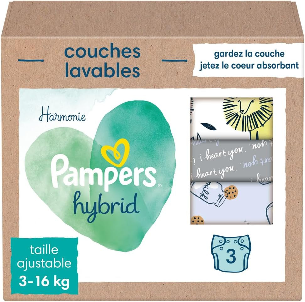 Pampers tvättbara blöjor - Harmony Hybrid Baby 3-pack tvättbara blöjor - 1 st
