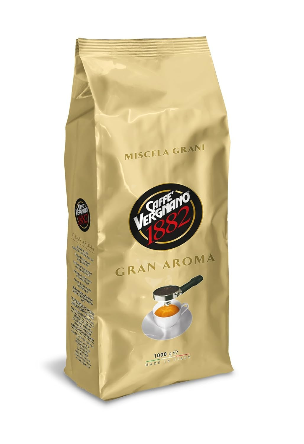 8 x CAFFE VERGNANO GRAN AROMA Hela kaffebönor 1000g