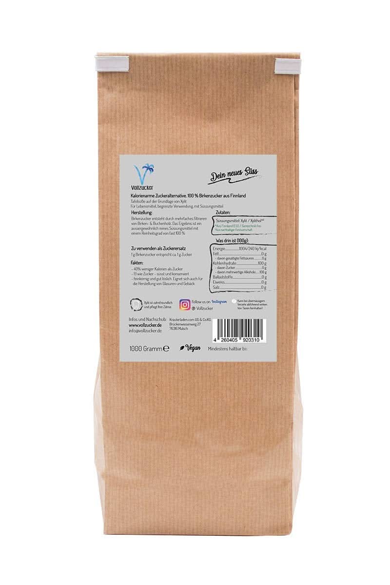 Äkta björksocker (Xylitol) från Finland, 1 Kg Sweeteners Naty Shop