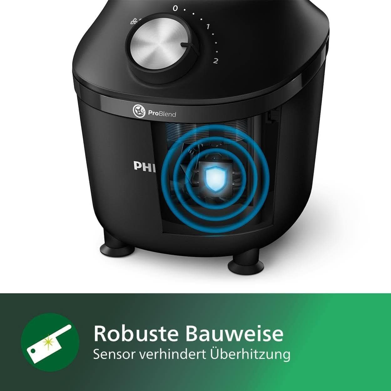 Philips Standmixer Och Smoothie Maker – 600W, 2-liters becher, Homeid-app, 2 Geschwindigkeitsstufen + Impulsfunktion, Problend, Ice-Crush-Funktion (HR2291/41) Kitchen Naty Shop