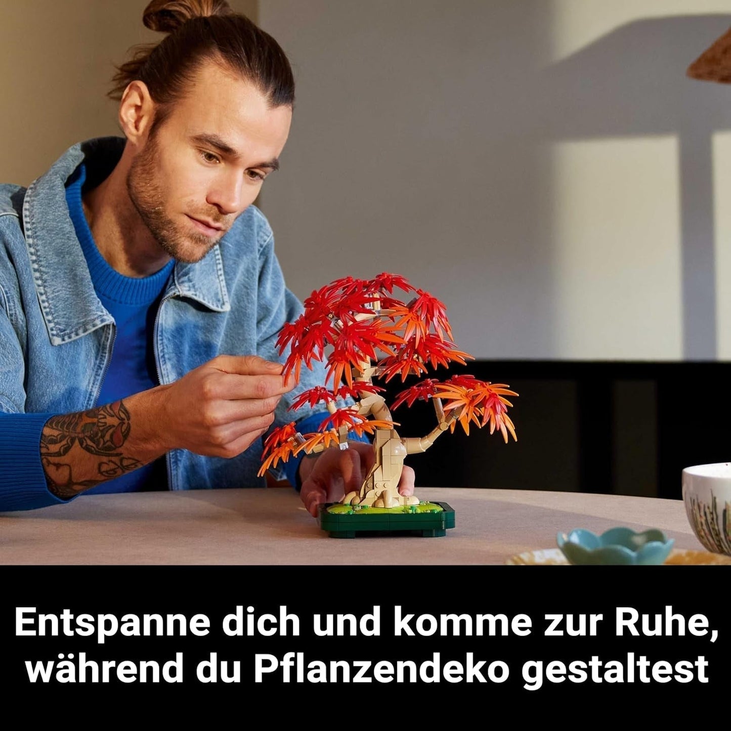 LEGO Botanicals Japansk röd lönn - Bonsaiträd - Konstgjord växtsats med röda och orange löv, plus skål - Heminredning - Presentidé för vuxna - 10348 Byggset Besuche den LEGO-Store