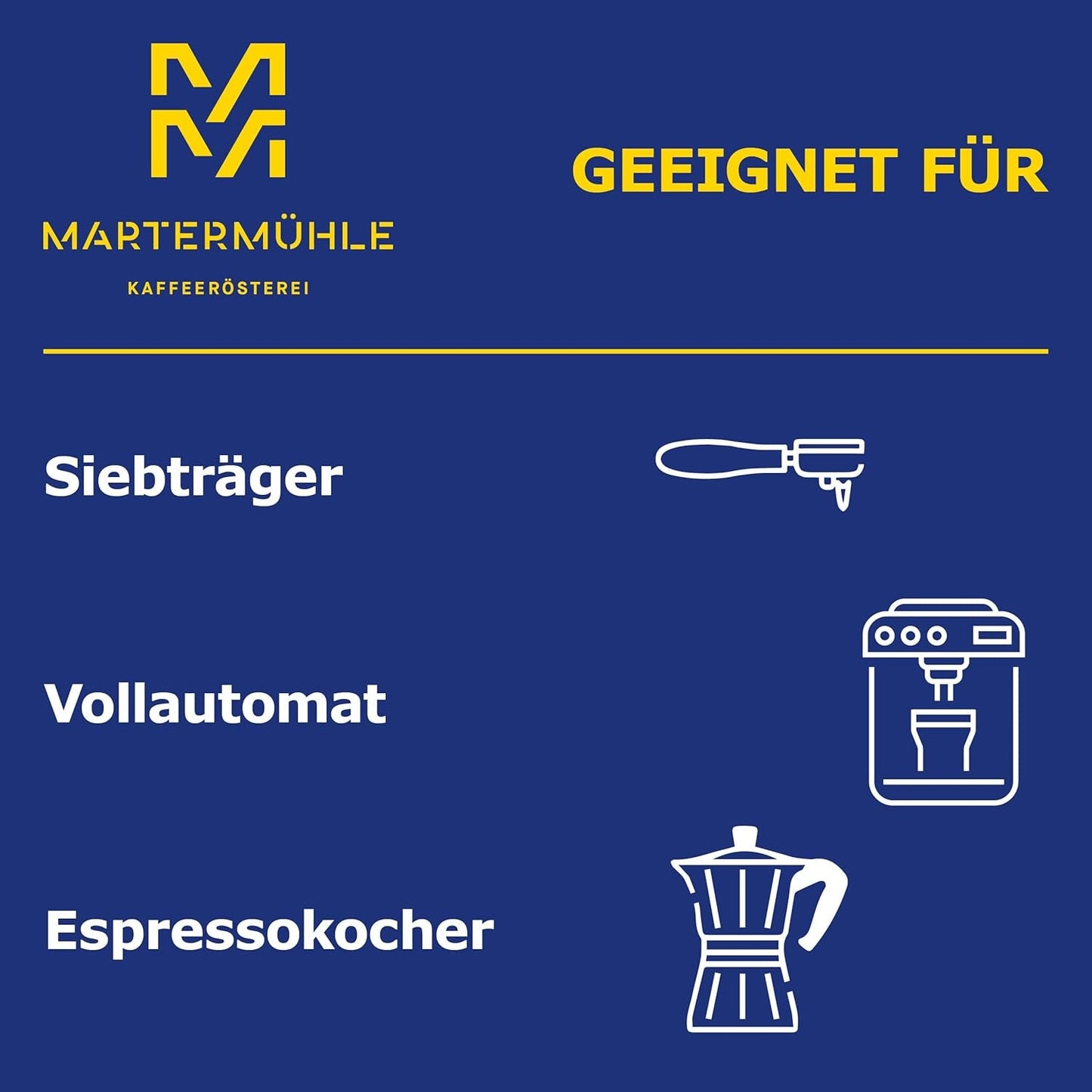 Espressobönor Martermühle Cioccolato 500g Stark | Arabica/Robusta | Smaker: macadamianötter, mjölkchoklad | Lättrostade hela espressobönor, låg syra
