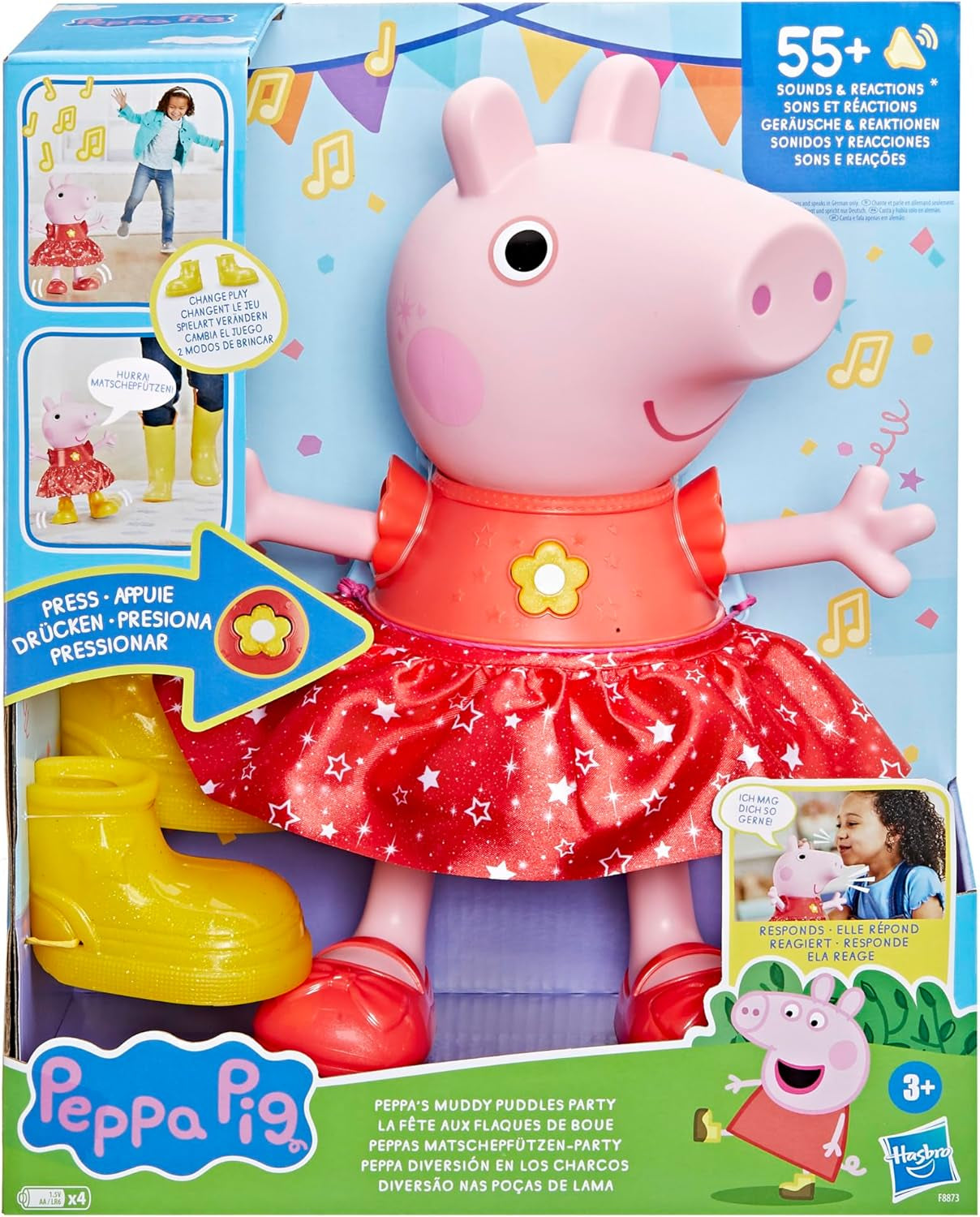 Peppa Pig Peppa'S Mud Puddle Party Doll - tysk version, rosa eller rosa Naty Shop Dolls
