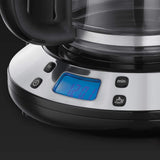 Russell Hobbs kaffebryggare [Digital timer, duschhuvud för optimal extraktion och arom] Färger+ Kräm (1 till 10 koppar, 1,25 L glaskaraff, värmeplatta, 1100W) Filterkaffebryggare 24033-56