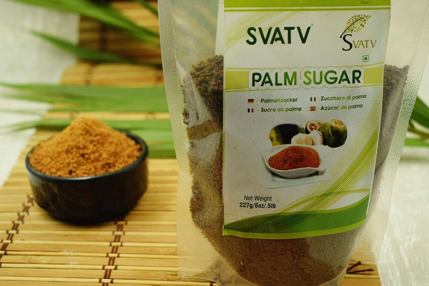 SVATV Brunt palmsockerpulver, 227 gram Sweeteners Naty Shop
