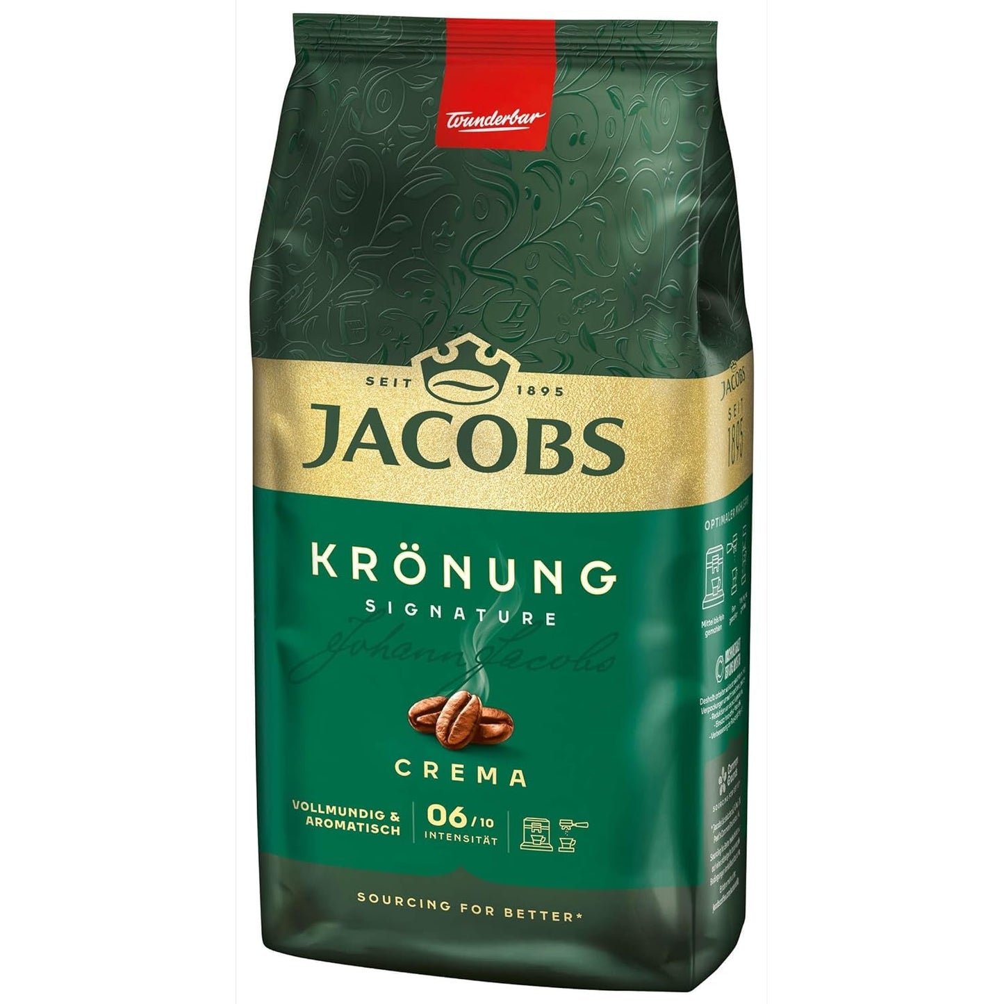 Jacobs Krönung-grädde, hela bönkaffe, förpackning om 4 (4 x 1000 g)