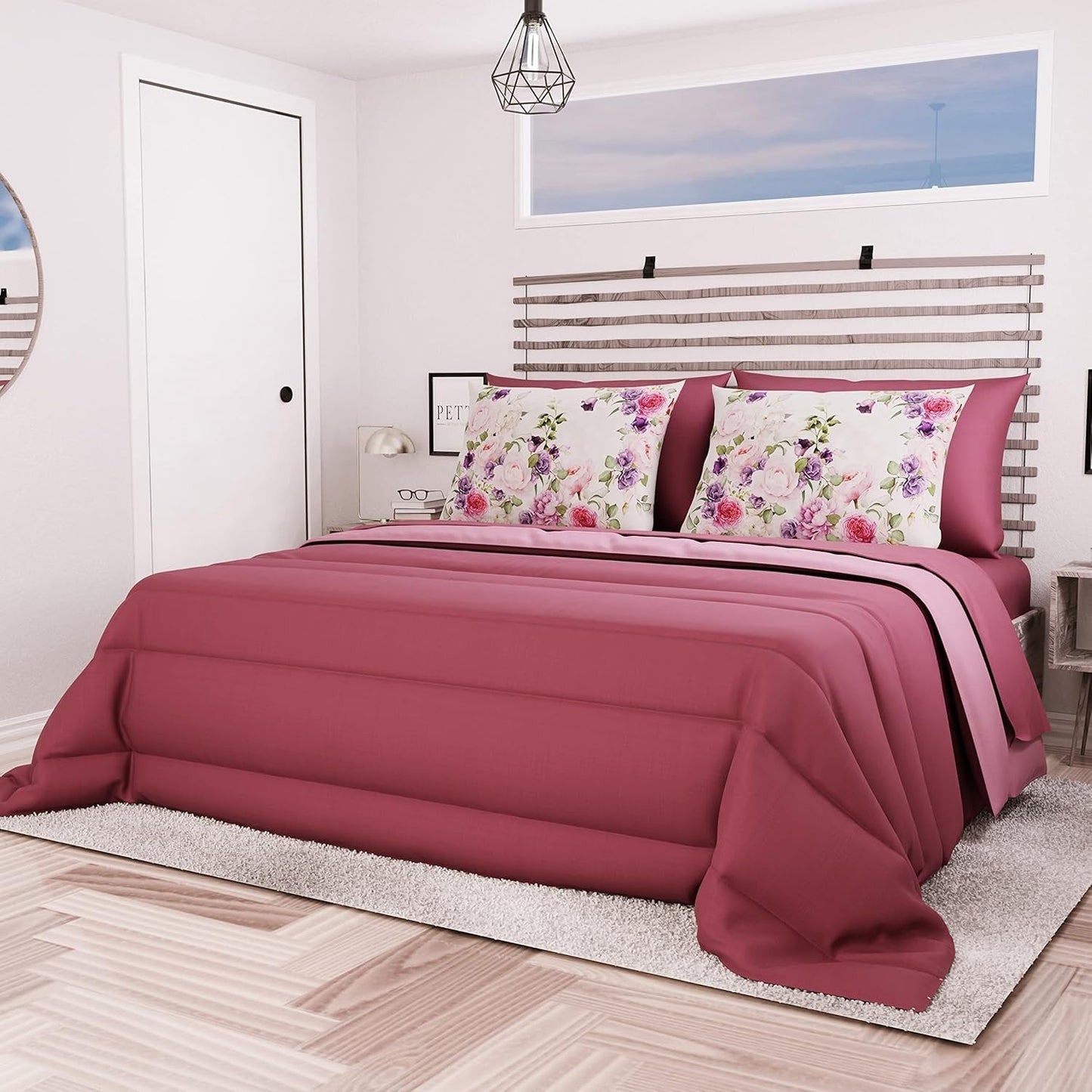 PETTI Artigiani Italiani - Vintertäcke för dubbelsäng, maxi, monokrom, dubbelsidig, vit, grå, 100% Made in Italy Täcken och täcken Naty Shop Plum Sängstorlek 100X200: [Quilt 170 X 260 Cm]