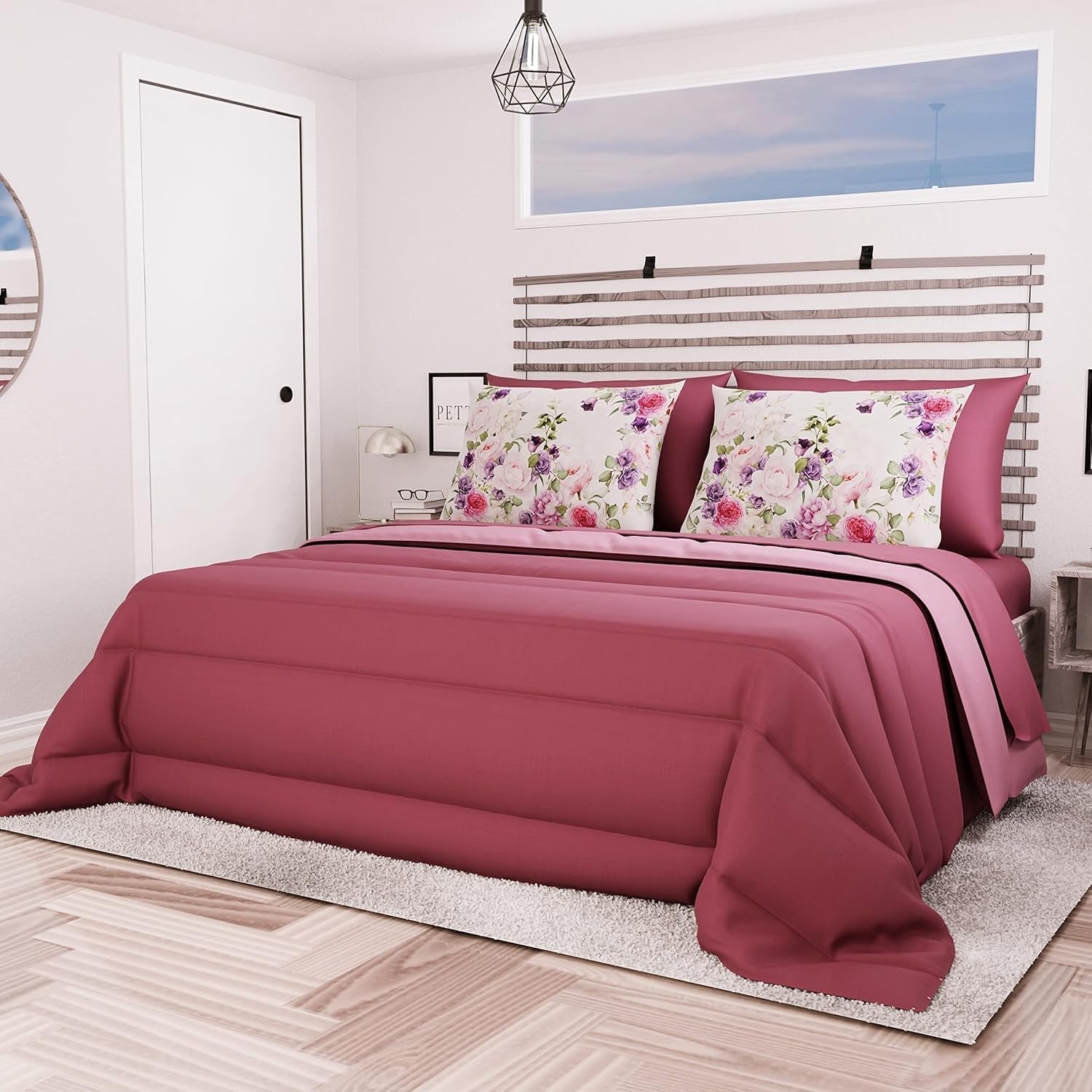 PETTI Artigiani Italiani - Vintertäcke för dubbelsäng, maxi, monokrom, dubbelsidig, vit, grå, 100% Made in Italy Täcken och täcken Naty Shop Plum Sängstorlek 100X200: [Quilt 170 X 260 Cm]