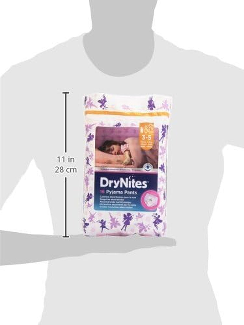DryNites Pyjamasbyxor för flickor 3-5 år 1 förpackning (1 x 16 stycken)