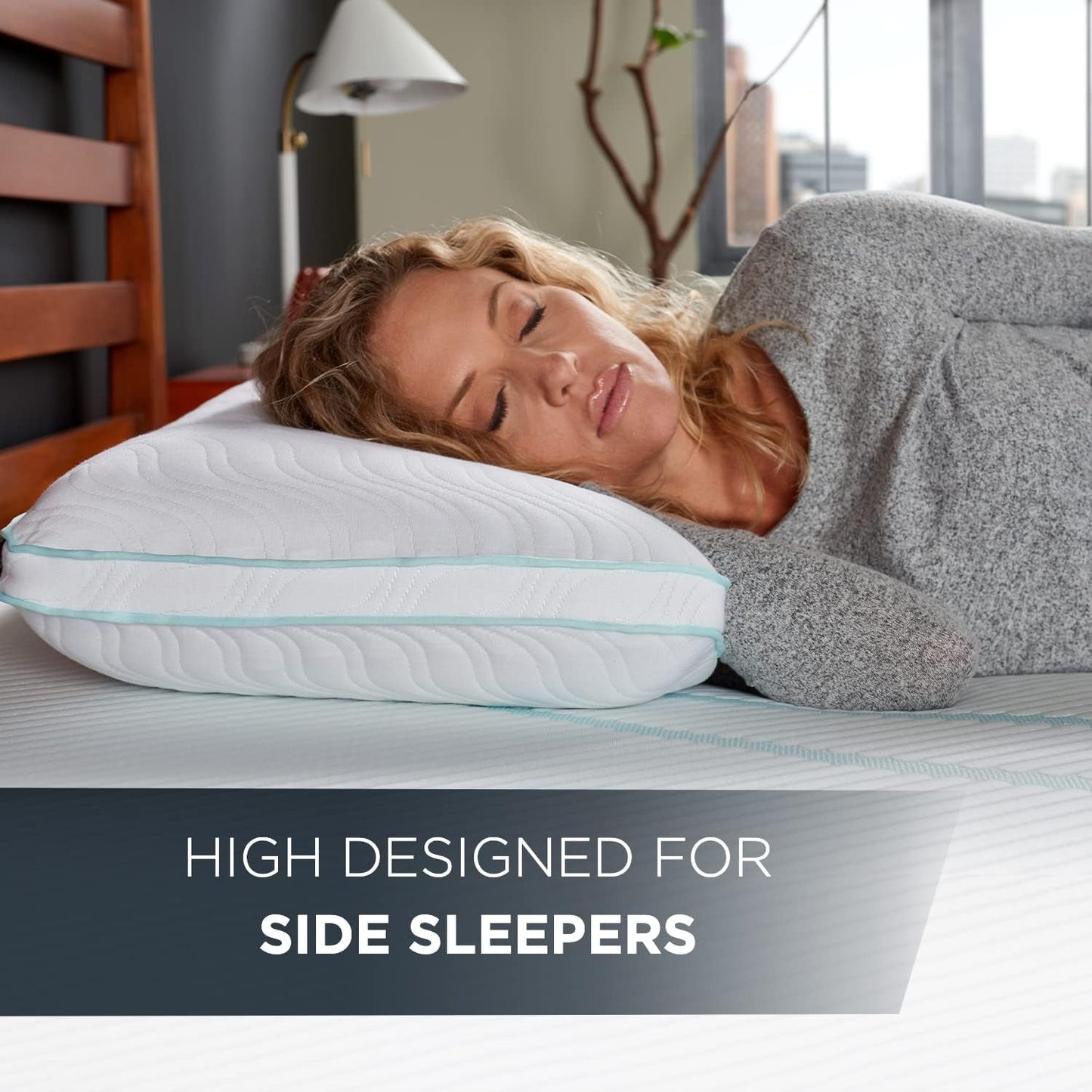 TEMPUR-PEDIC Tempur-Cloud Prohi-kudde, Memory Foam, Vit/överdådig trädgård, King Standard-kuddar Naty Shop