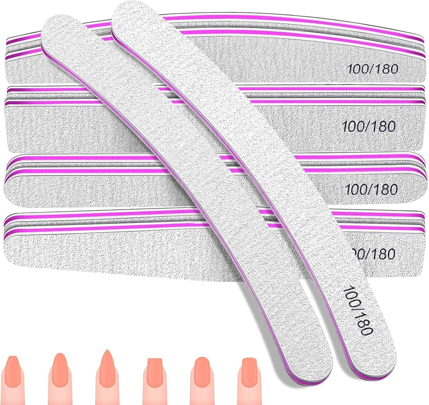 100/180 nagelfilsset, gelnagelfilar, nagelfilsset, nagelfil, gelnagelfil, för gelnaglar, manikyr pedikyr, husdjur (5 stycken, 5 stilar)