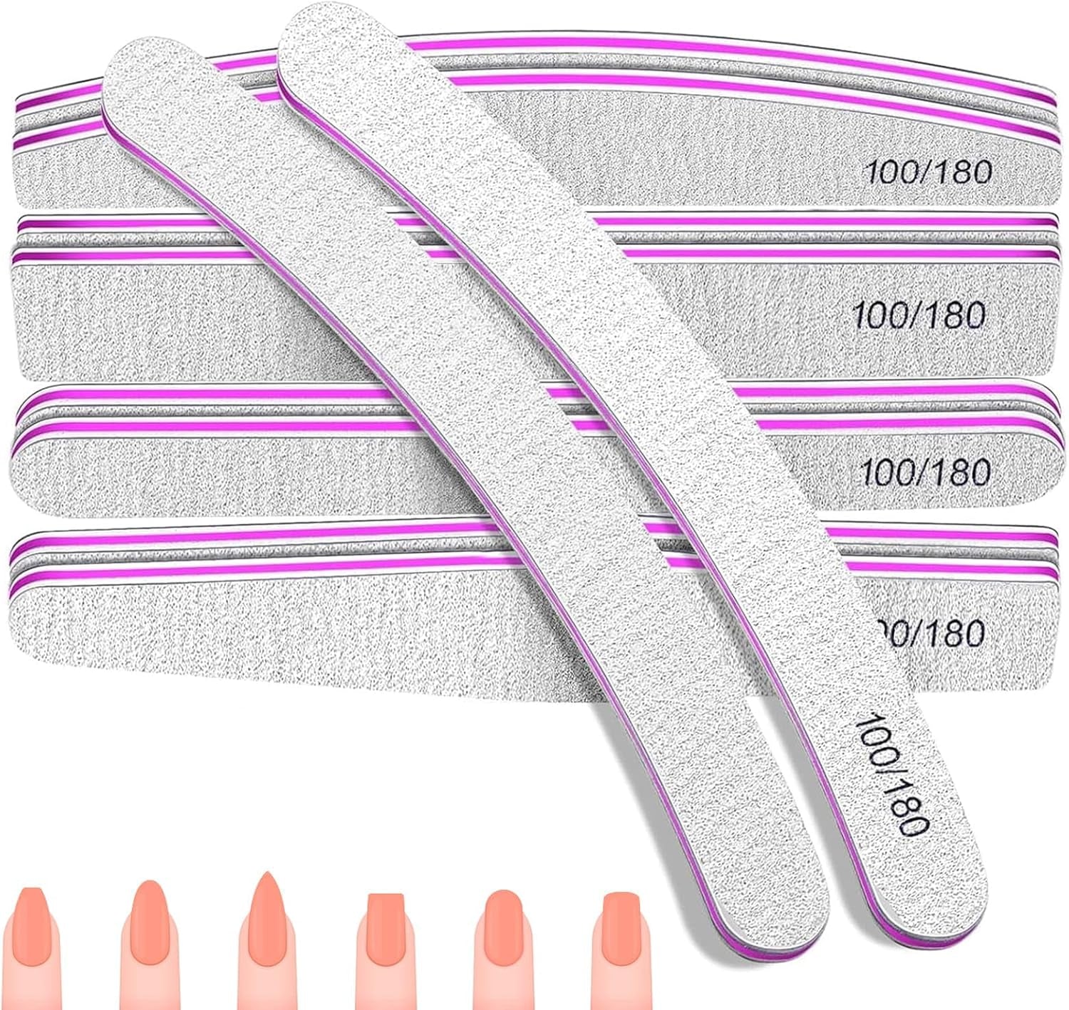 100/180 nagelfilsset, gelnagelfilar, nagelfilsset, nagelfil, gelnagelfil, för gelnaglar, manikyr pedikyr, husdjur (5 stycken, 5 stilar)
