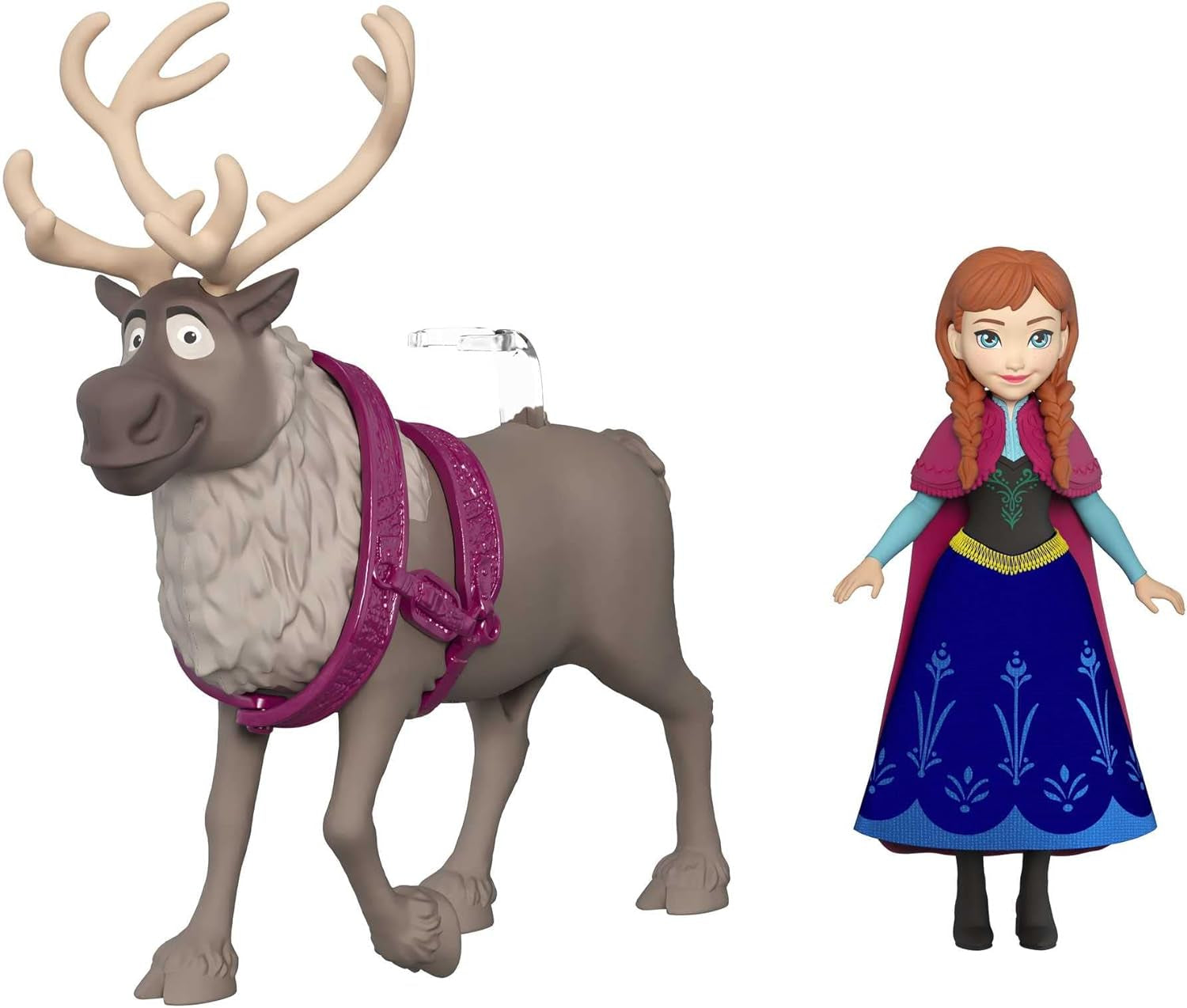 Mattel DISNEY Isdrottningen Anna & Sven docka och djurfigur, inspirerad av de animerade karaktärerna, rörliga lemmar, avtagbar kjol och cape, för barn från 3 år och uppåt, HLX03 Naty Shop Dolls